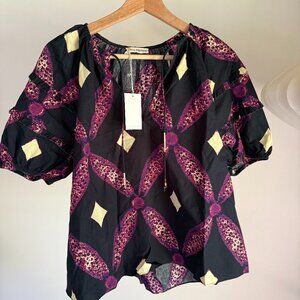 Ulla Johnson NWT navy pattern top